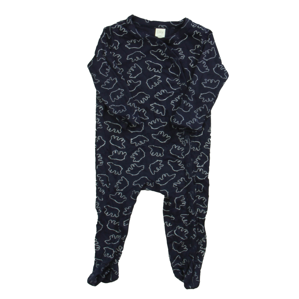 Nordstrom Baby Boys Blue Bears 1-piece footed Pajamas size: 6 Months